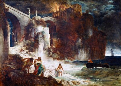 Piratenangriff auf ein Küstenfort, 1872 von Arnold Böcklin